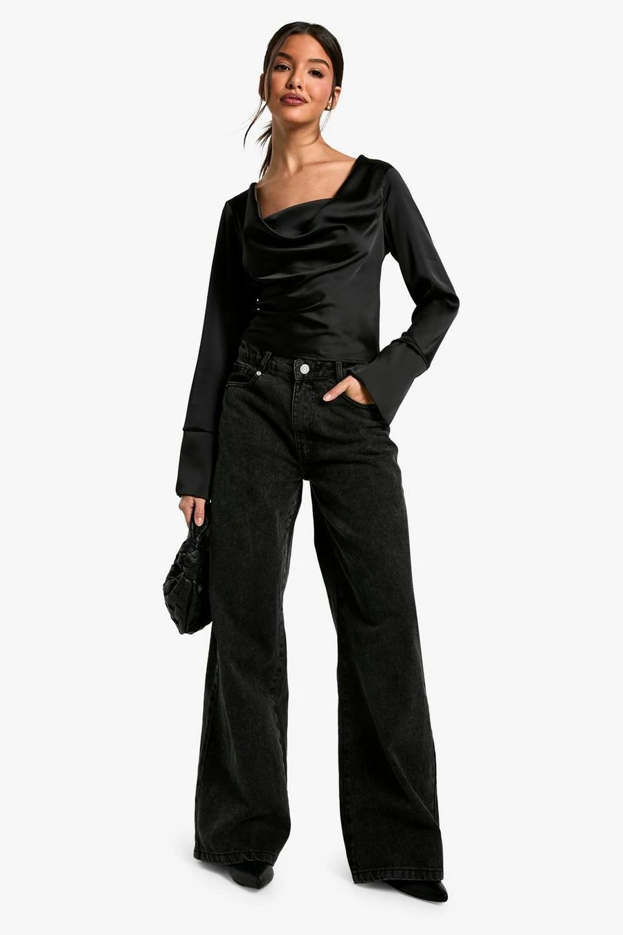 BOOHOO SATIN COWL NECK BLOUSE 3 BOOHOO SATIN COWL NECK BLOUSE - Image 3