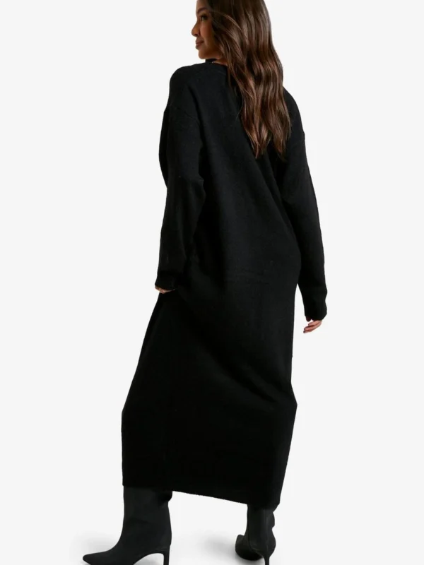 Outlet 8 Outlet -BamBam Fashion Shop female black slouchy soft knit maxi knitted dress 1