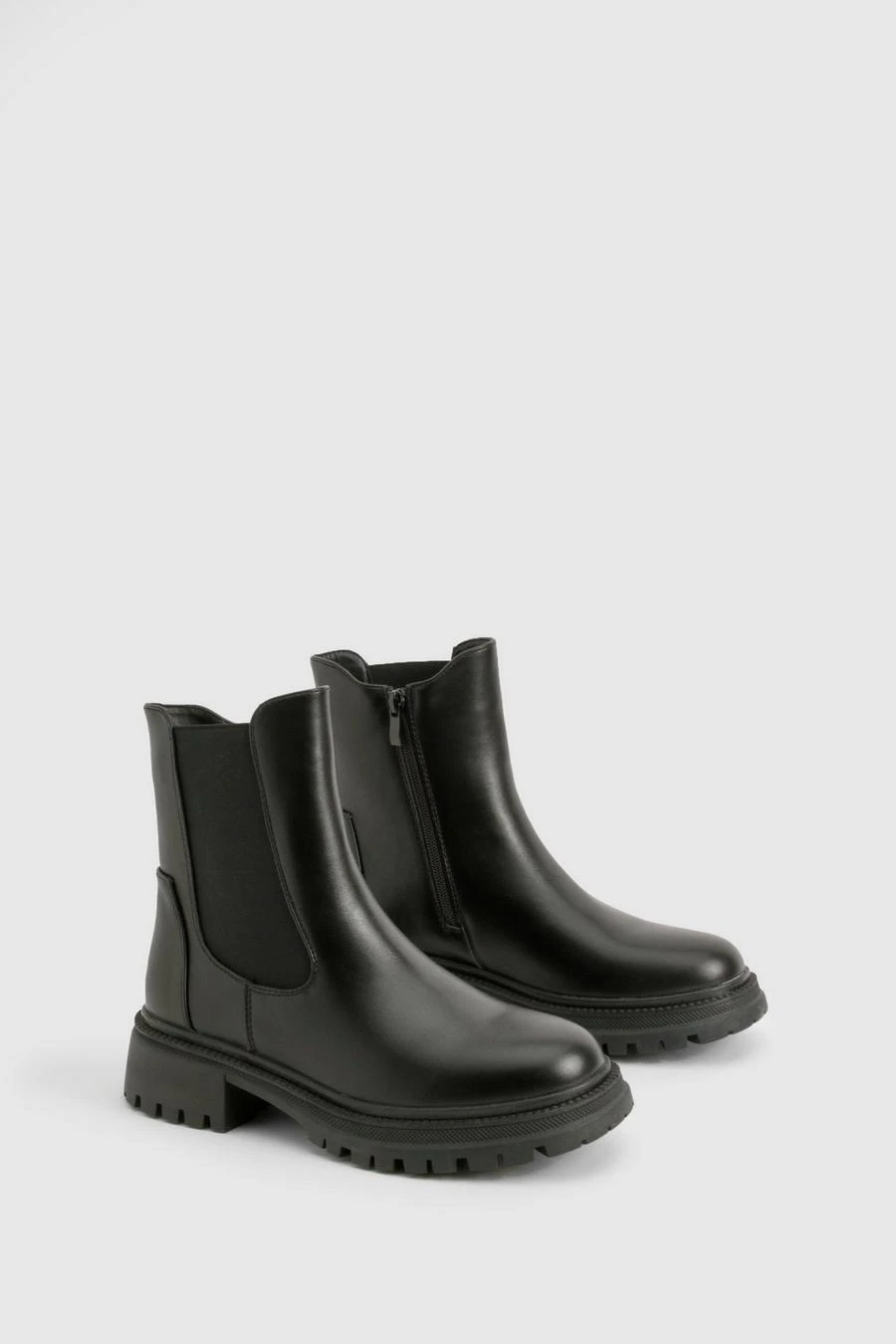 BOOHOO Stretch Panel Chunky Chelsea Boots 2 BOOHOO Stretch Panel Chunky Chelsea Boots - Image 2