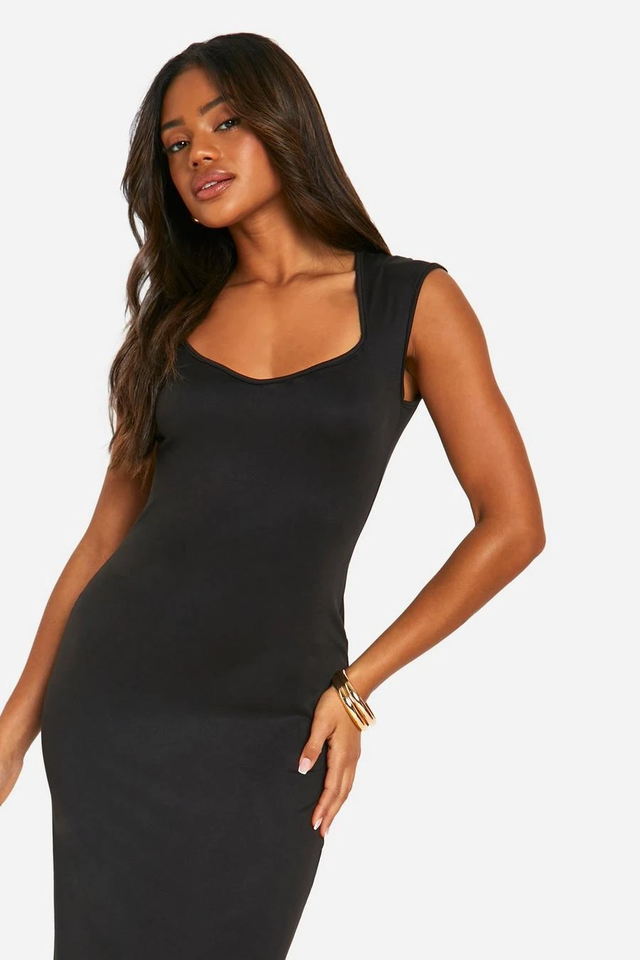 BOOHOO Super Soft Sweetheart Neck Cap Sleeve Maxi Dress 4 BOOHOO Super Soft Sweetheart Neck Cap Sleeve Maxi Dress - Image 4