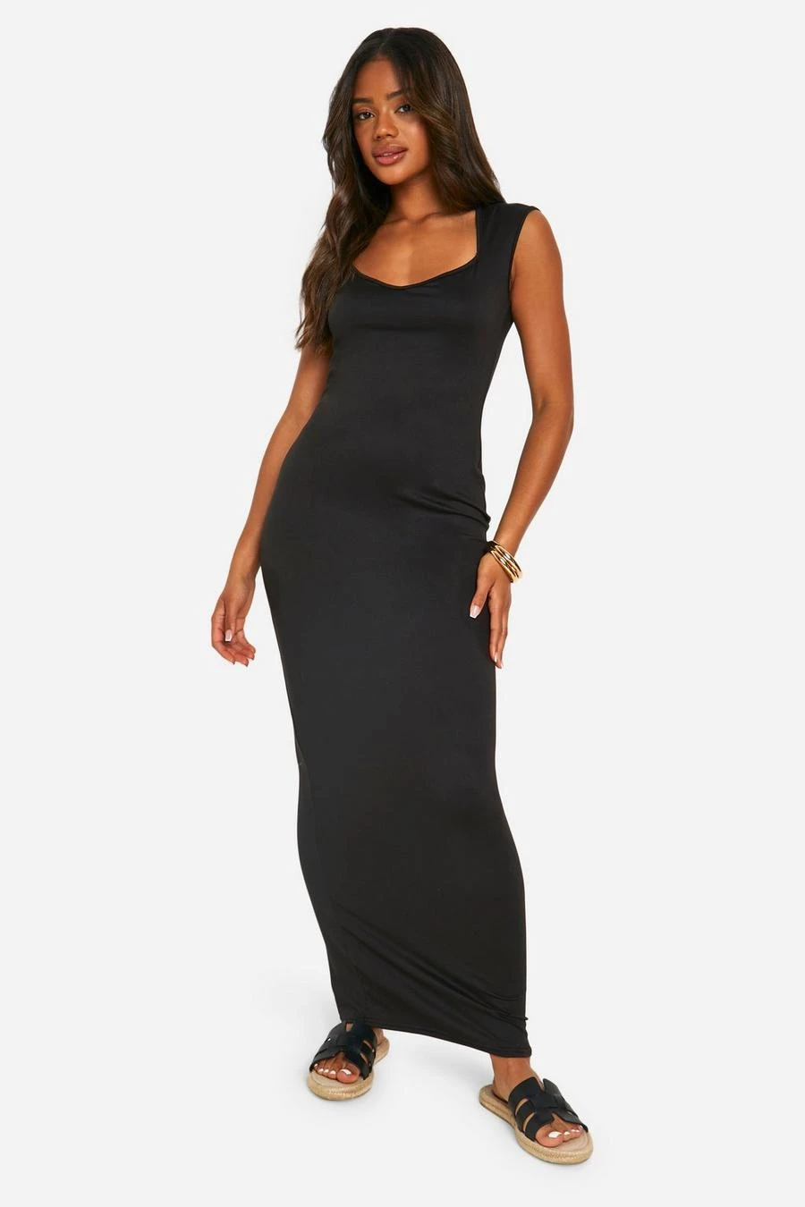 BOOHOO Super Soft Sweetheart Neck Cap Sleeve Maxi Dress 1 BOOHOO Super Soft Sweetheart Neck Cap Sleeve Maxi Dress