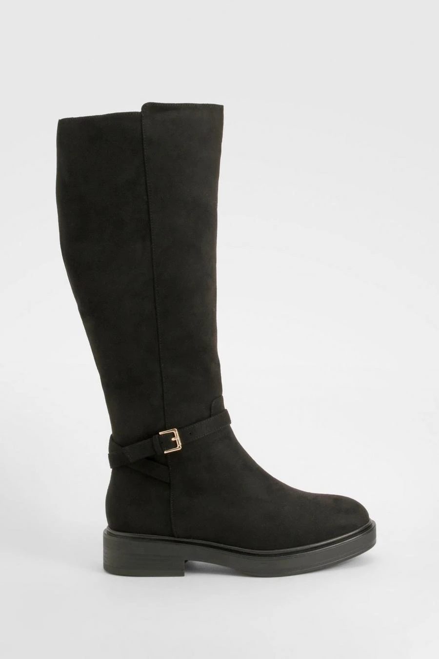 BOOHOO Wide Fit Buckle Detail Knee High Boots 2 BOOHOO Wide Fit Buckle Detail Knee High Boots - Image 2