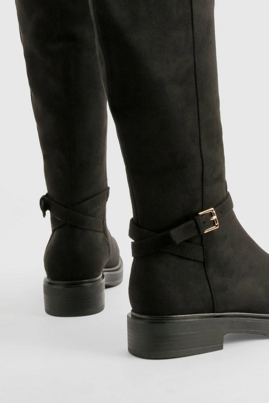 BOOHOO Wide Fit Buckle Detail Knee High Boots 3 BOOHOO Wide Fit Buckle Detail Knee High Boots - Image 3