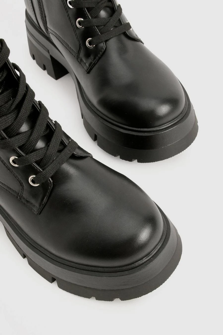 BOOHOO Wide Fit Chunky Lace Up Hiker Boots 4 BOOHOO Wide Fit Chunky Lace Up Hiker Boots - Image 4