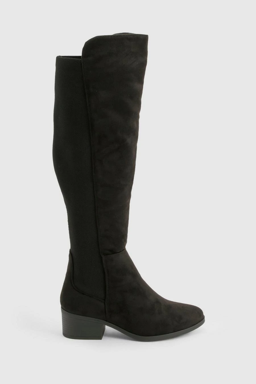 BOOHOO Wide Fit Elastic Panel Detail Knee High Boots 3 BOOHOO Wide Fit Elastic Panel Detail Knee High Boots - Image 3