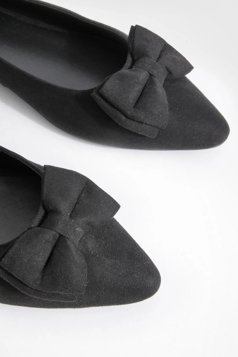 BOOHOO Wide Fit Faux Suede Bow Detail Pointed Flats 4 BOOHOO Wide Fit Faux Suede Bow Detail Pointed Flats - Image 4