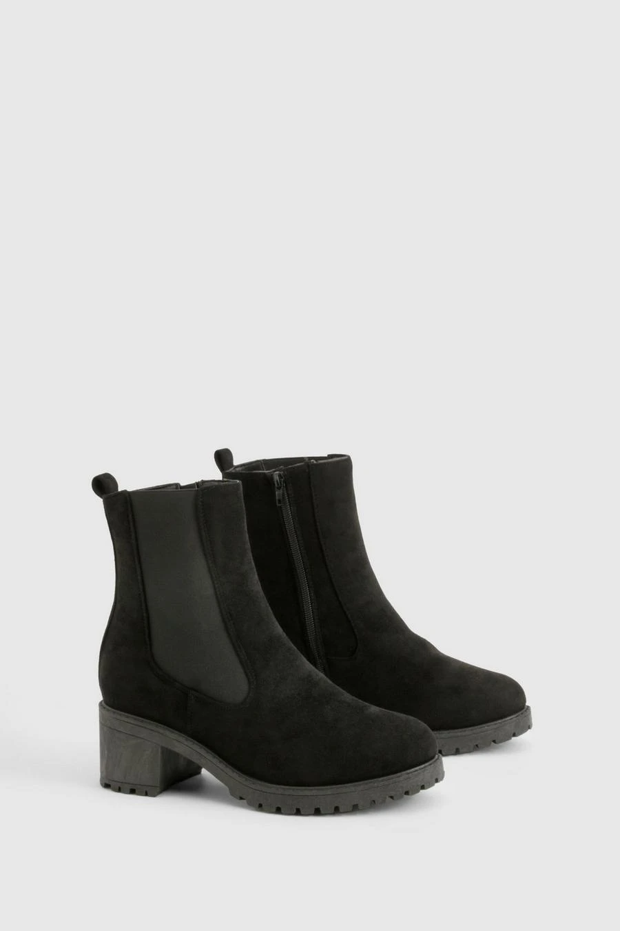 BOOHOO Wide Fit Faux Suede Elastic Panel Tab Detail Chelsea Boots 2 BOOHOO Wide Fit Faux Suede Elastic Panel Tab Detail Chelsea Boots - Image 2