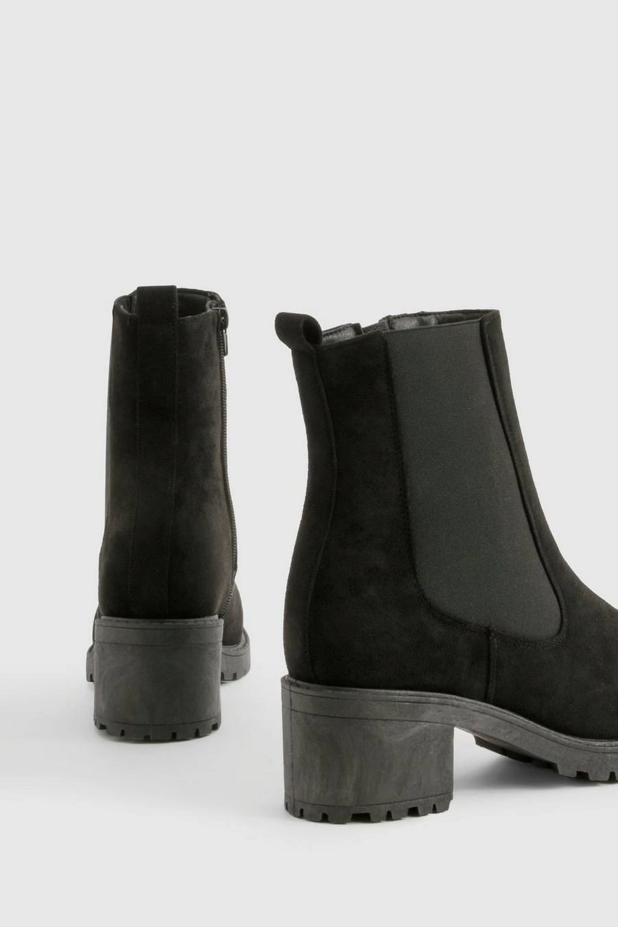 BOOHOO Wide Fit Faux Suede Elastic Panel Tab Detail Chelsea Boots 4 BOOHOO Wide Fit Faux Suede Elastic Panel Tab Detail Chelsea Boots - Image 4