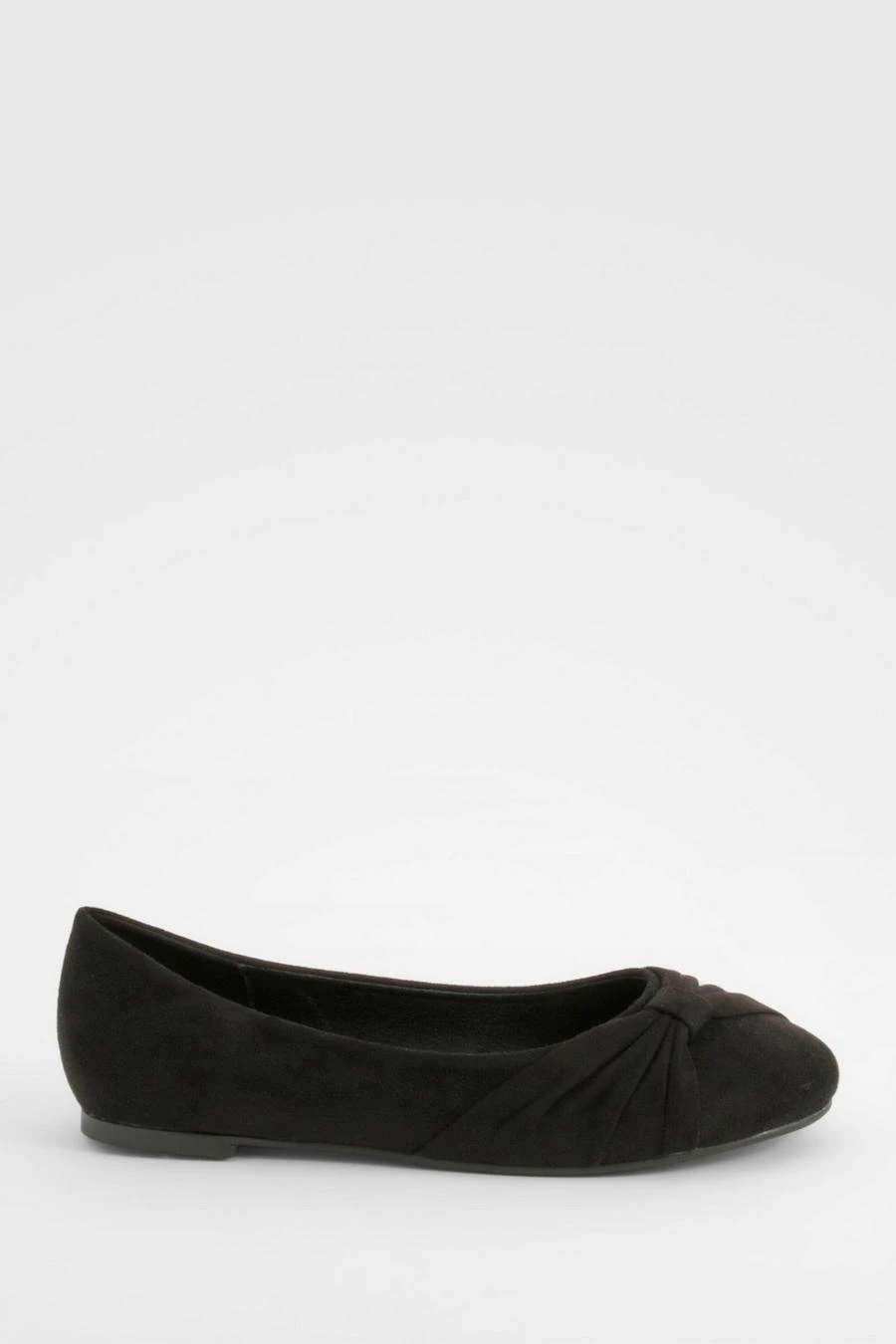 BOOHOO Wide Fit Faux Suede Twist Detail Ballet Flats 2 BOOHOO Wide Fit Faux Suede Twist Detail Ballet Flats - Image 2
