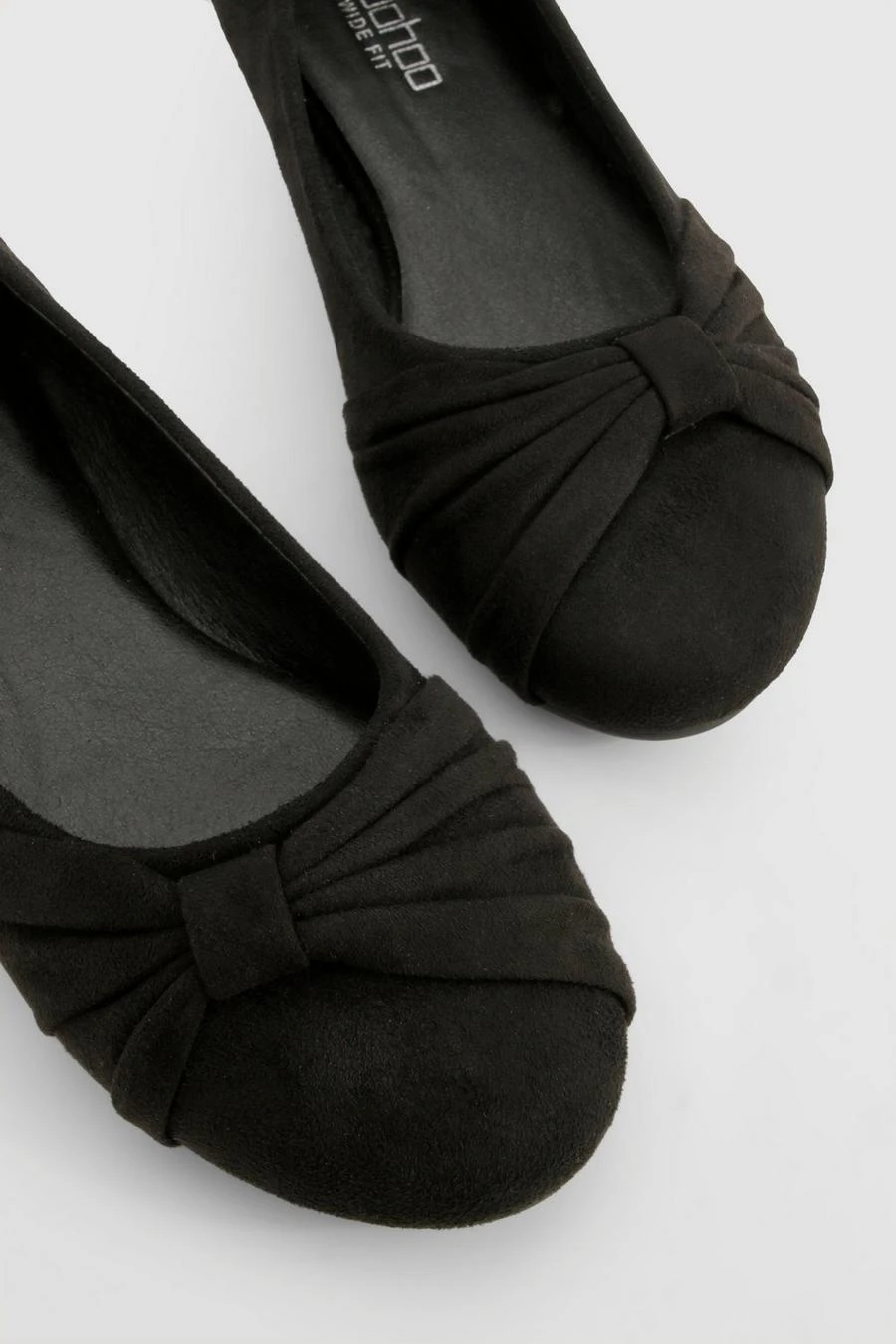 BOOHOO Wide Fit Faux Suede Twist Detail Ballet Flats 4 BOOHOO Wide Fit Faux Suede Twist Detail Ballet Flats - Image 4