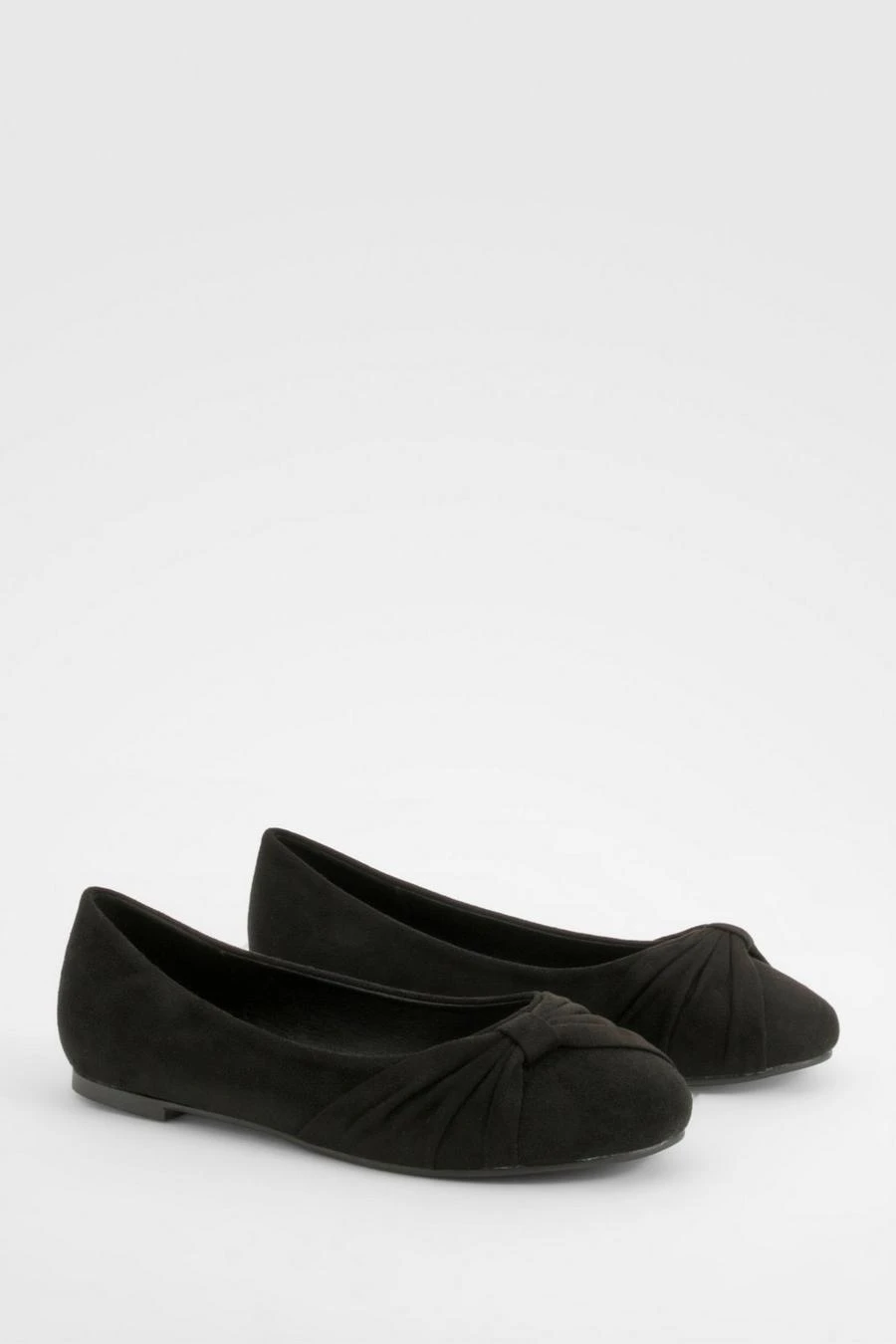 BOOHOO Wide Fit Faux Suede Twist Detail Ballet Flats 1 BOOHOO Wide Fit Faux Suede Twist Detail Ballet Flats
