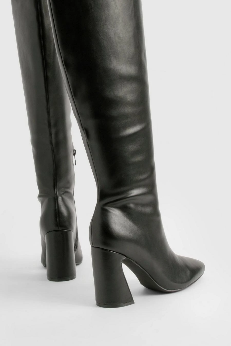 BOOHOO Wide Fit Flared Heel Knee High Boots 4 BOOHOO Wide Fit Flared Heel Knee High Boots - Image 4