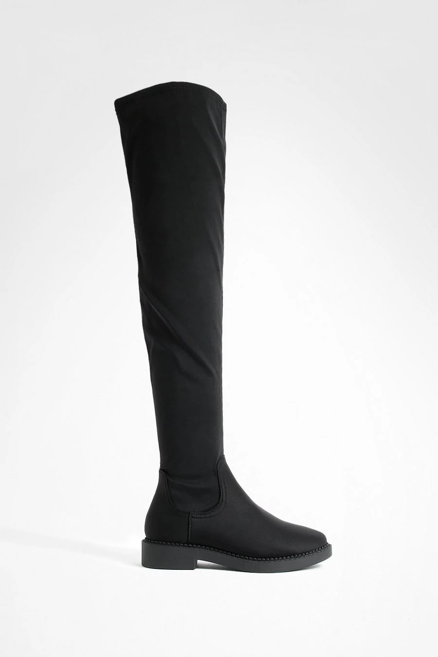 BOOHOO Wide Fit Flat Stretch Over The Knee Boots 2 BOOHOO Wide Fit Flat Stretch Over The Knee Boots - Image 2