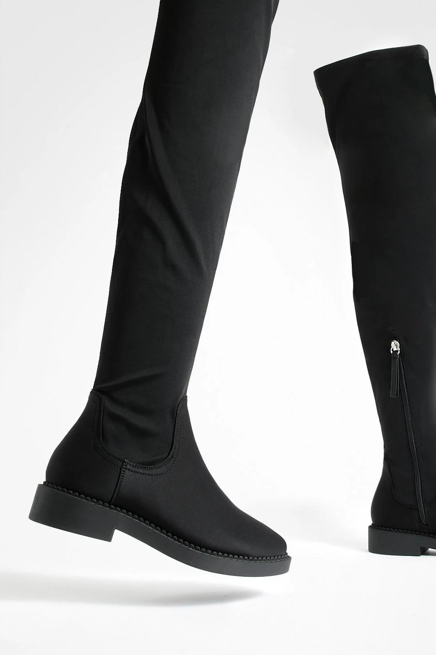 BOOHOO Wide Fit Flat Stretch Over The Knee Boots 4 BOOHOO Wide Fit Flat Stretch Over The Knee Boots - Image 4