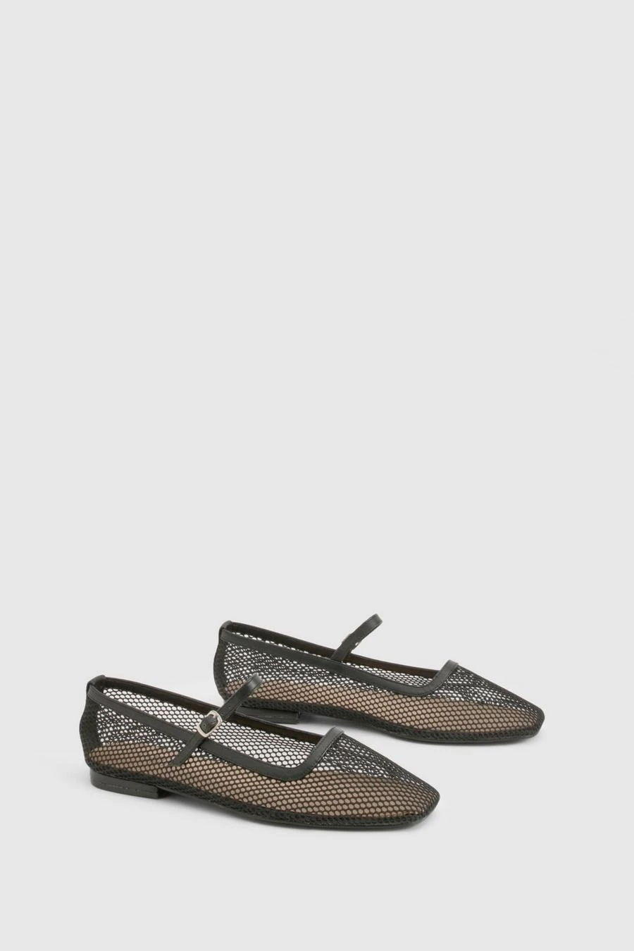 BOOHOO Wide Fit Mesh Strap Detail Ballet Flats 2 BOOHOO Wide Fit Mesh Strap Detail Ballet Flats - Image 2