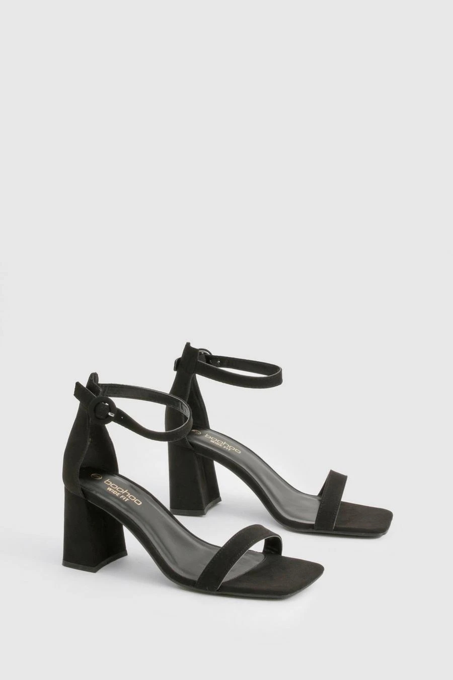 BOOHOO Wide Fit Round Buckle 2 Part Block Heels 2 BOOHOO Wide Fit Round Buckle 2 Part Block Heels - Image 2