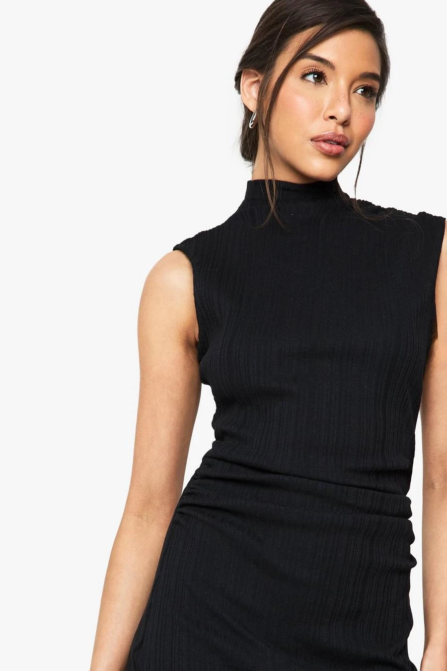 BOOHOO Wide Rib High Neck Colloum Maxi Dress 4 BOOHOO Wide Rib High Neck Colloum Maxi Dress - Image 4