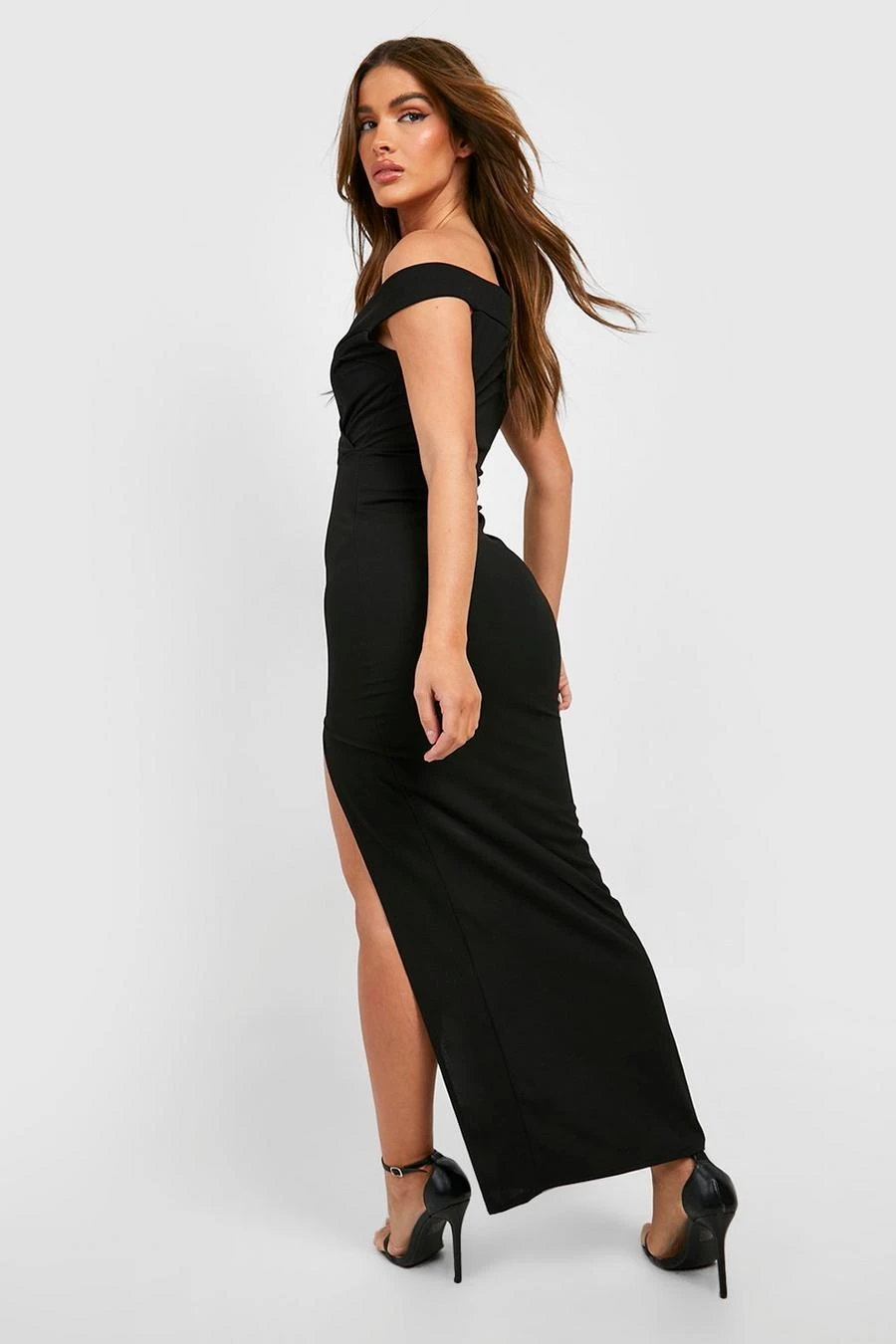 BOOHOO Wrap Off The Shoulder Maxi Bridesmaid Dress 2 BOOHOO Wrap Off The Shoulder Maxi Bridesmaid Dress - Image 2