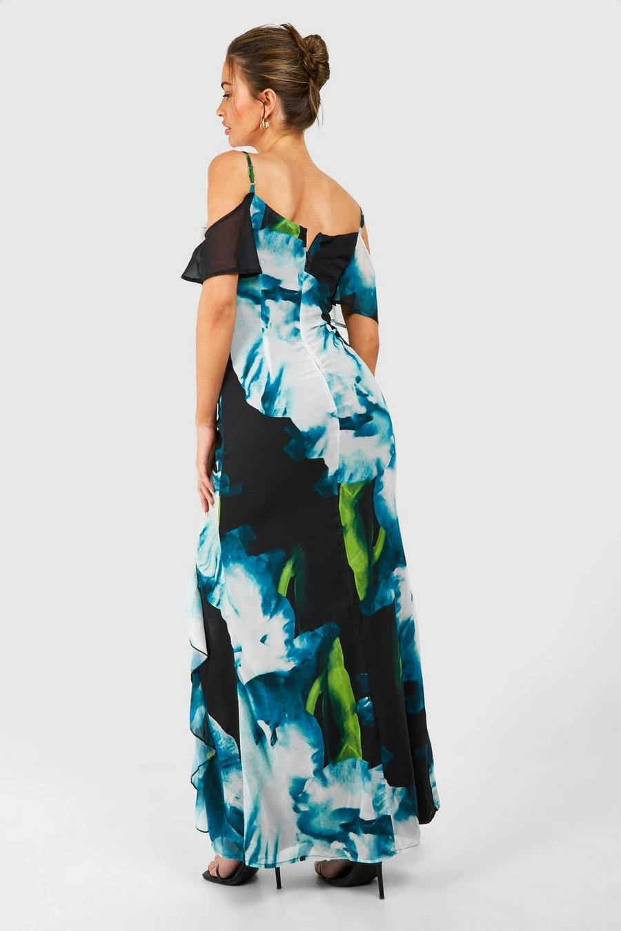 BOOHOO Floral Draped Sleeve Maxi Dress 2 BOOHOO Floral Draped Sleeve Maxi Dress - Image 2