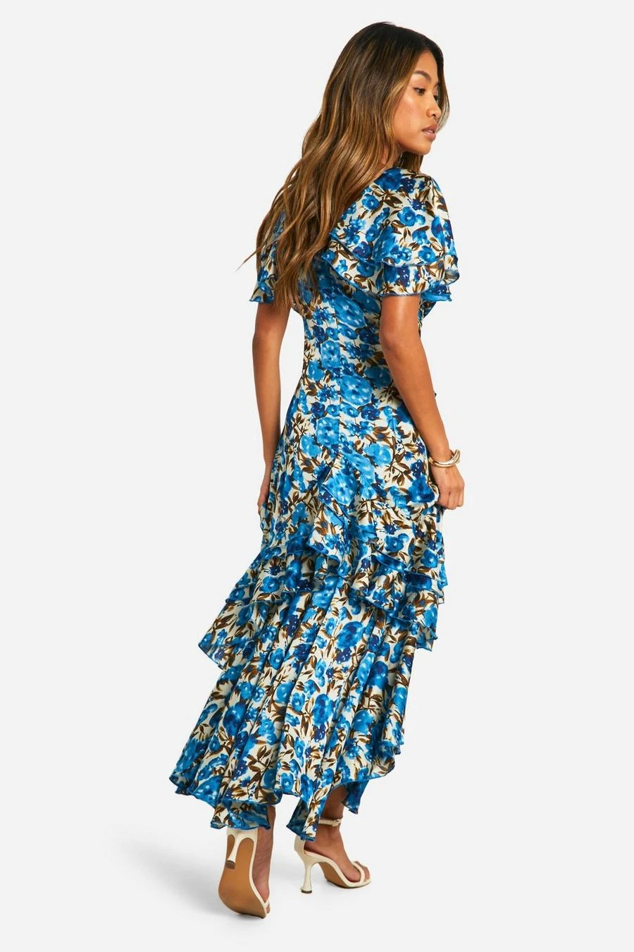 BOOHOO Floral Frill Detail Ruffle Maxi Dress 2 BOOHOO Floral Frill Detail Ruffle Maxi Dress - Image 2