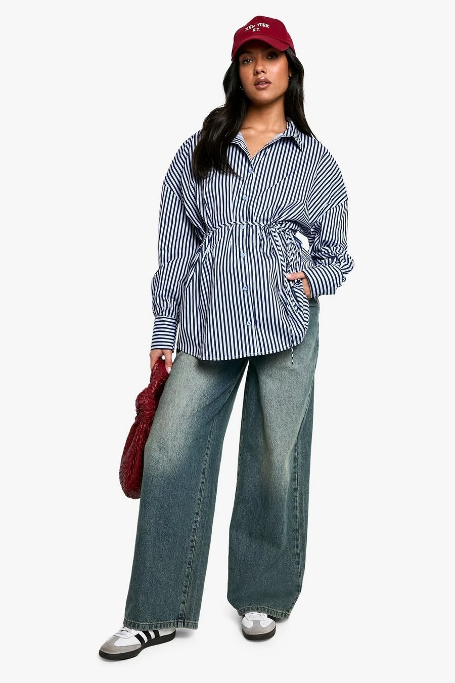 BOOHOO Maternity Oversized Stripe Shirt 3 BOOHOO Maternity Oversized Stripe Shirt - Image 3