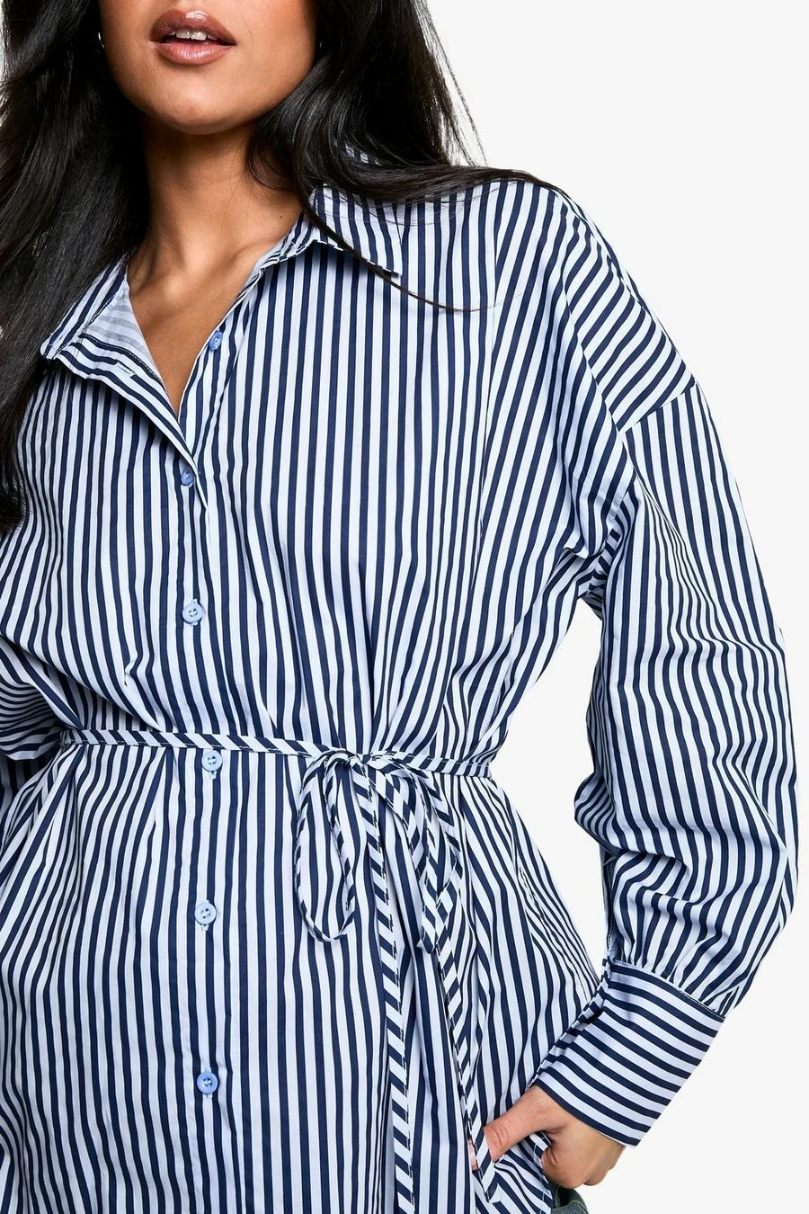 BOOHOO Maternity Oversized Stripe Shirt 4 BOOHOO Maternity Oversized Stripe Shirt - Image 4