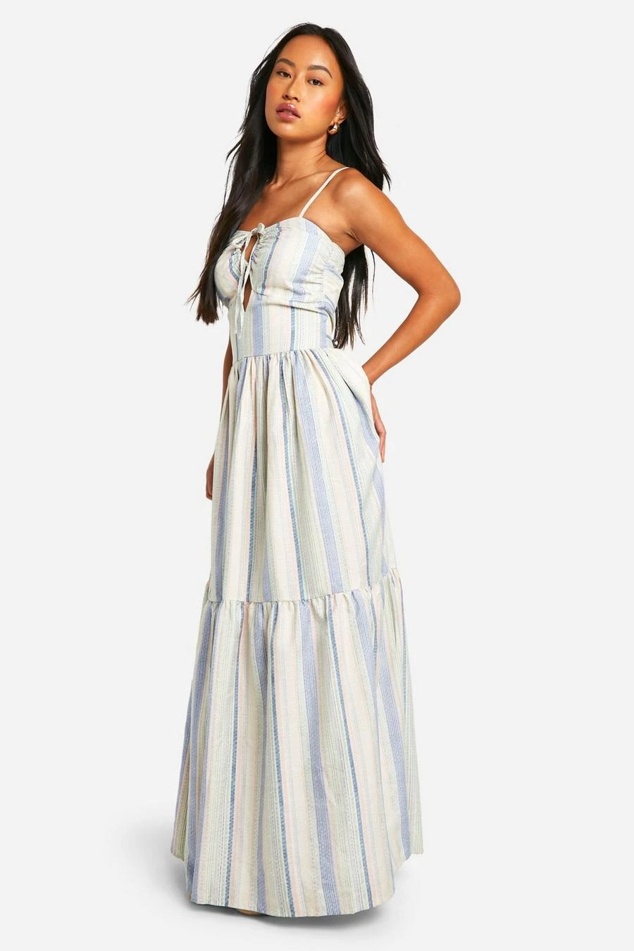 BOOHOO Stripe Tie Front Maxi Dress 3 BOOHOO Stripe Tie Front Maxi Dress - Image 3