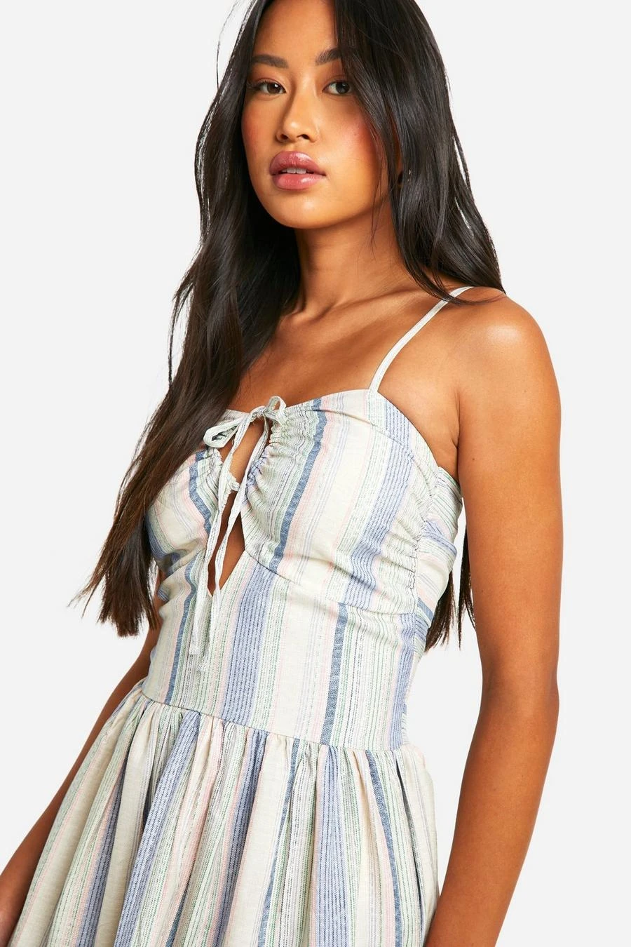 BOOHOO Stripe Tie Front Maxi Dress 4 BOOHOO Stripe Tie Front Maxi Dress - Image 4