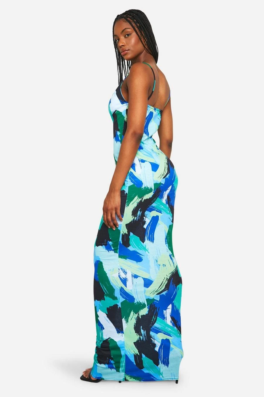 BOOHOO Tall Abstract Cowl Maxi Dress 2 BOOHOO Tall Abstract Cowl Maxi Dress - Image 2