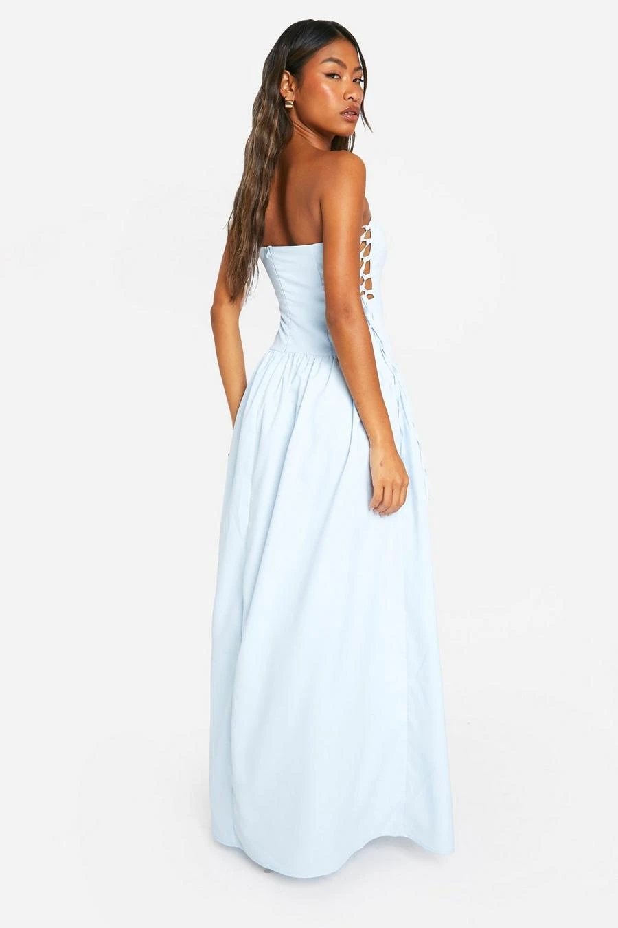 BOOHOO Tie Side Bandeau Maxi Dress 2 BOOHOO Tie Side Bandeau Maxi Dress - Image 2