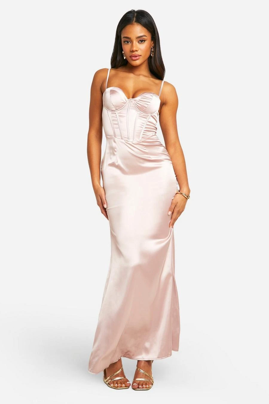 BOOHOO Satin Corset Strappy Maxi Dress 3 BOOHOO Satin Corset Strappy Maxi Dress - Image 3