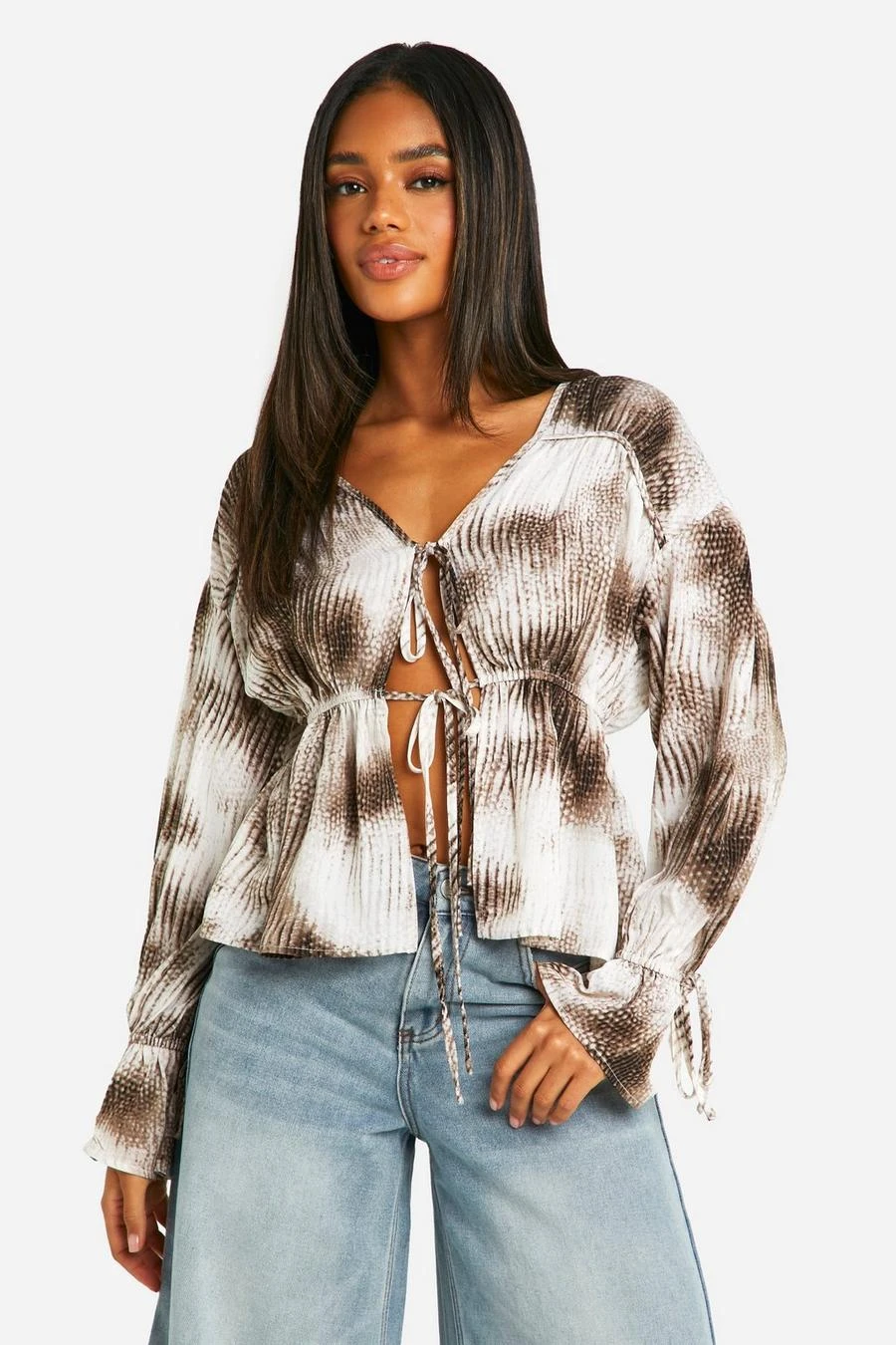 BOOHOO Chiffon Abstract Blouse 1 BOOHOO Chiffon Abstract Blouse