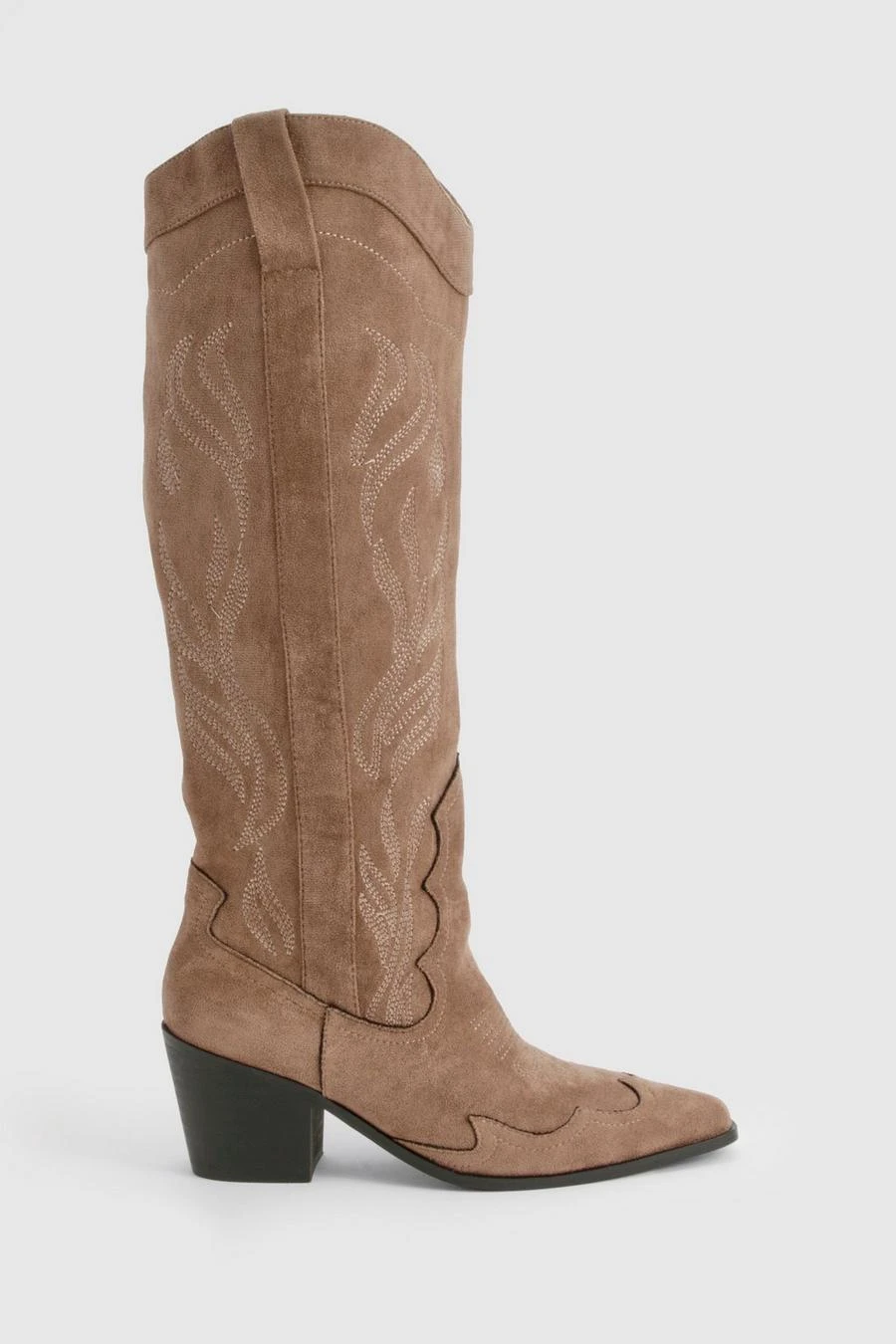 BOOHOO Knee High Heeled Western Cowboy Boots 3 BOOHOO Knee High Heeled Western Cowboy Boots - Image 3