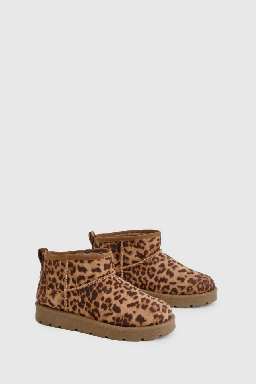 BOOHOO Leopard Cosy Mini Ankle Boots 2 BOOHOO Leopard Cosy Mini Ankle Boots - Image 2