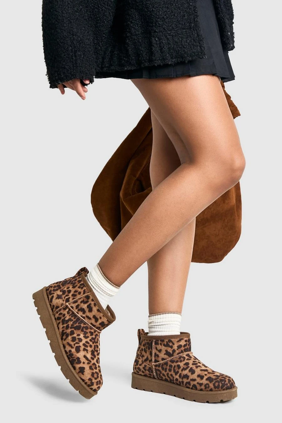 BOOHOO Leopard Cosy Mini Ankle Boots 1 BOOHOO Leopard Cosy Mini Ankle Boots