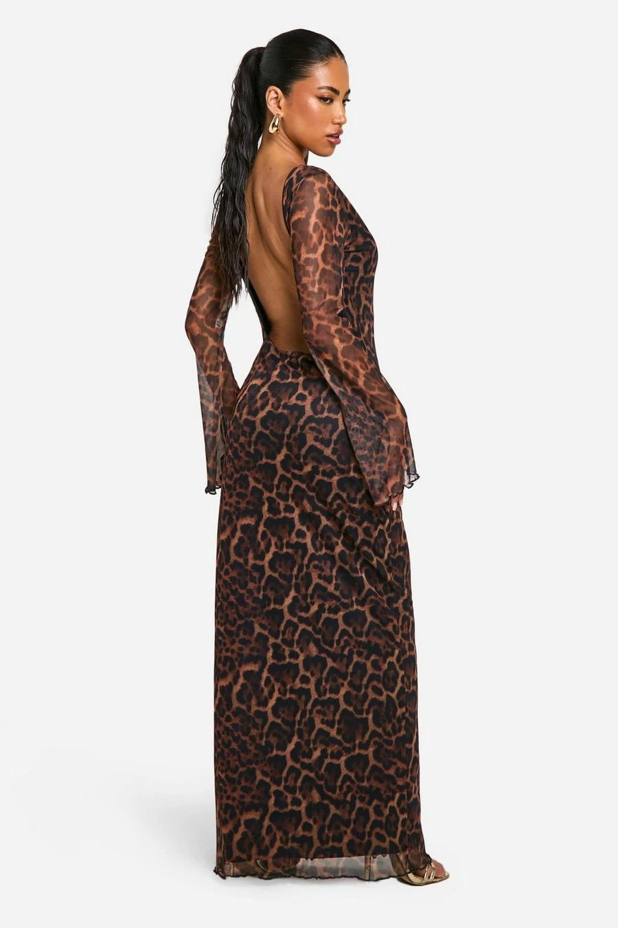 BOOHOO Leopard Scoop Back Maxi Dress 2 BOOHOO Leopard Scoop Back Maxi Dress - Image 2