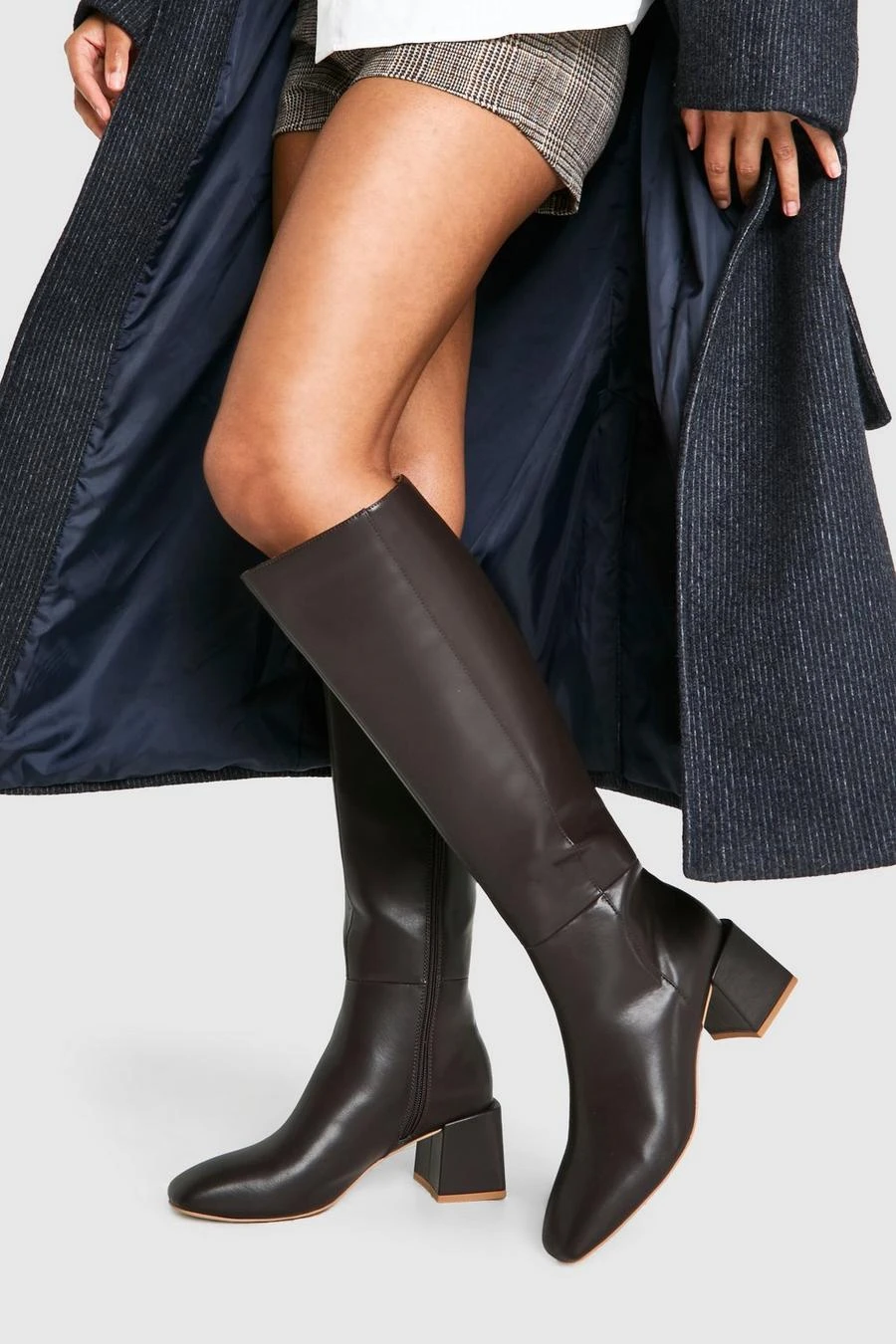 BOOHOO Low Block Knee High Boots 1 BOOHOO Low Block Knee High Boots