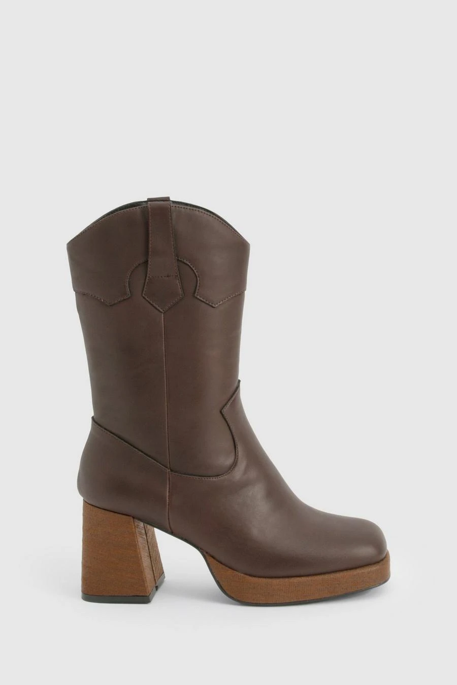 BOOHOO Platform Wooden Heel Detail Ankle Boot 3 BOOHOO Platform Wooden Heel Detail Ankle Boot - Image 3