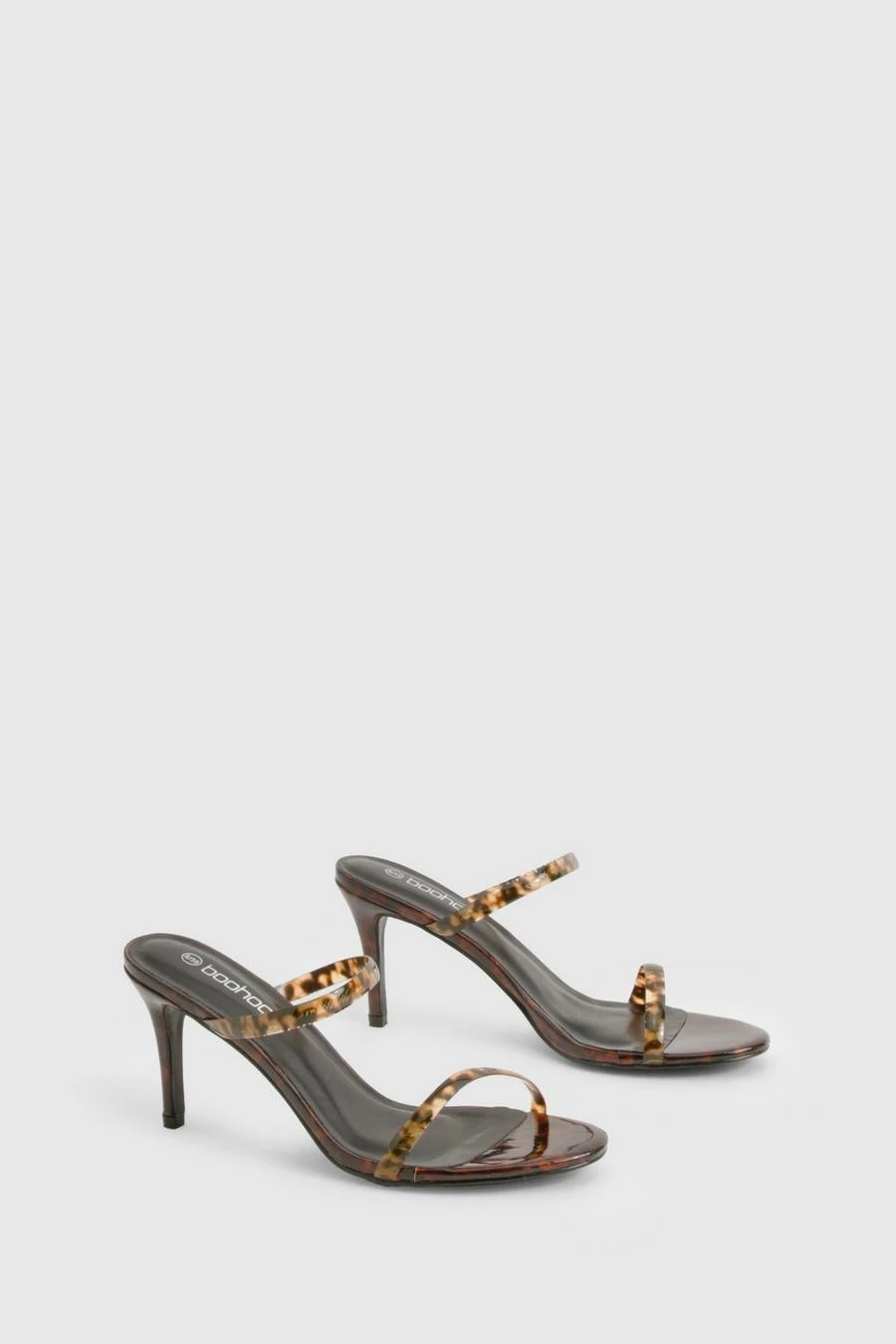 BOOHOO Tortoise Shell Double Strap Heeled Mule 2 BOOHOO Tortoise Shell Double Strap Heeled Mule - Image 2