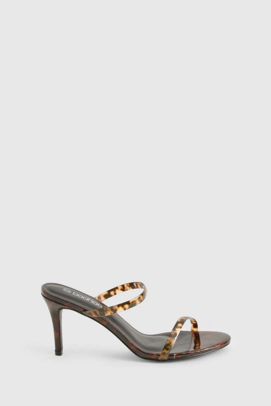 BOOHOO Tortoise Shell Double Strap Heeled Mule 3 BOOHOO Tortoise Shell Double Strap Heeled Mule - Image 3