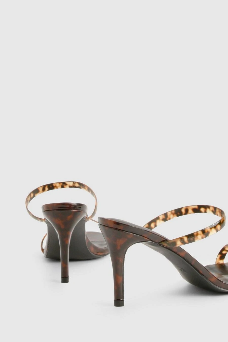 BOOHOO Tortoise Shell Double Strap Heeled Mule 4 BOOHOO Tortoise Shell Double Strap Heeled Mule - Image 4