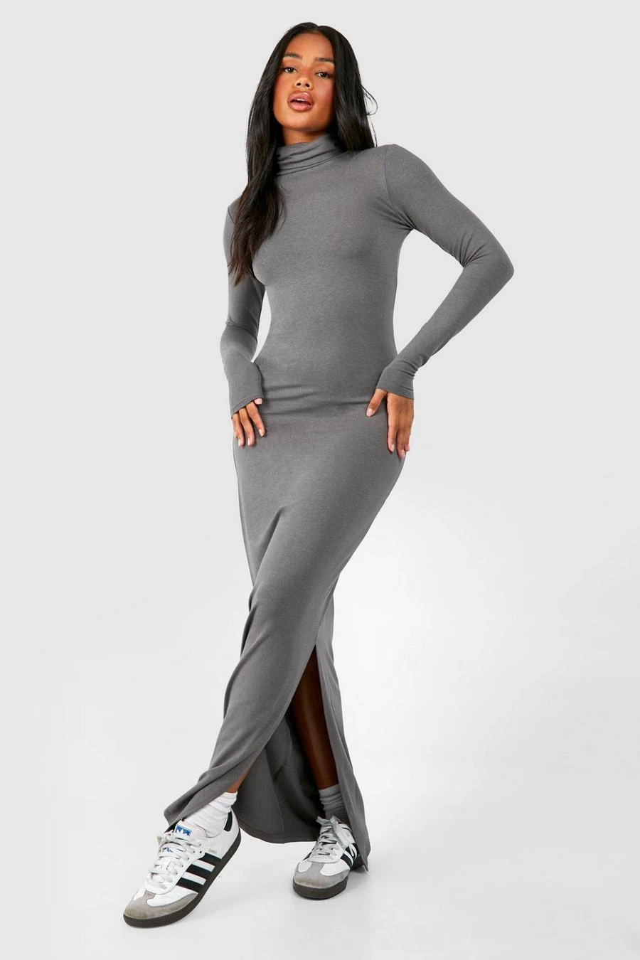 BOOHOO Premium Super Soft Roll Neck Bodycon Maxi Dress 1 BOOHOO Premium Super Soft Roll Neck Bodycon Maxi Dress