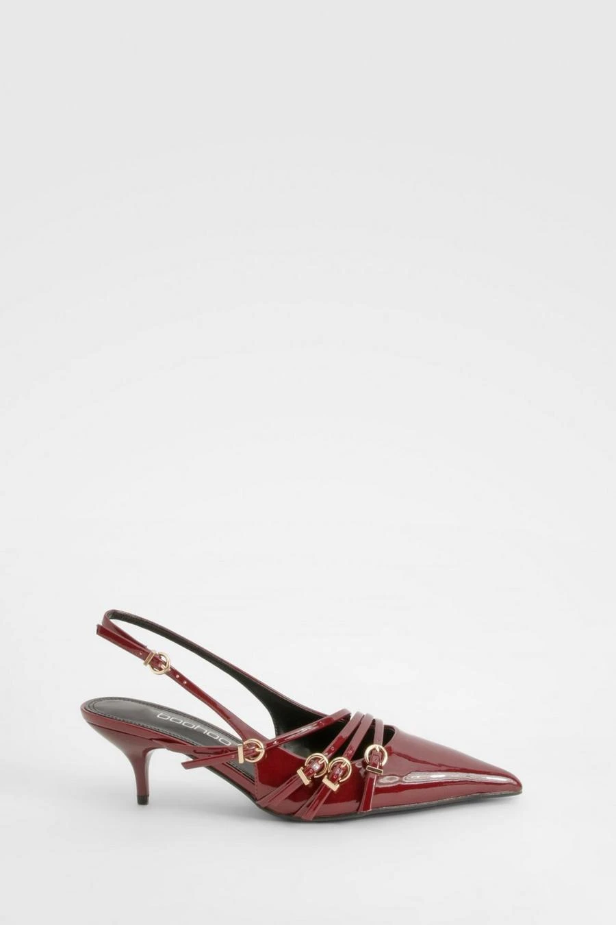 BOOHOO Wide Fit Low Stiletto Buckle Court Shoes 2 BOOHOO Wide Fit Low Stiletto Buckle Court Shoes - Image 2
