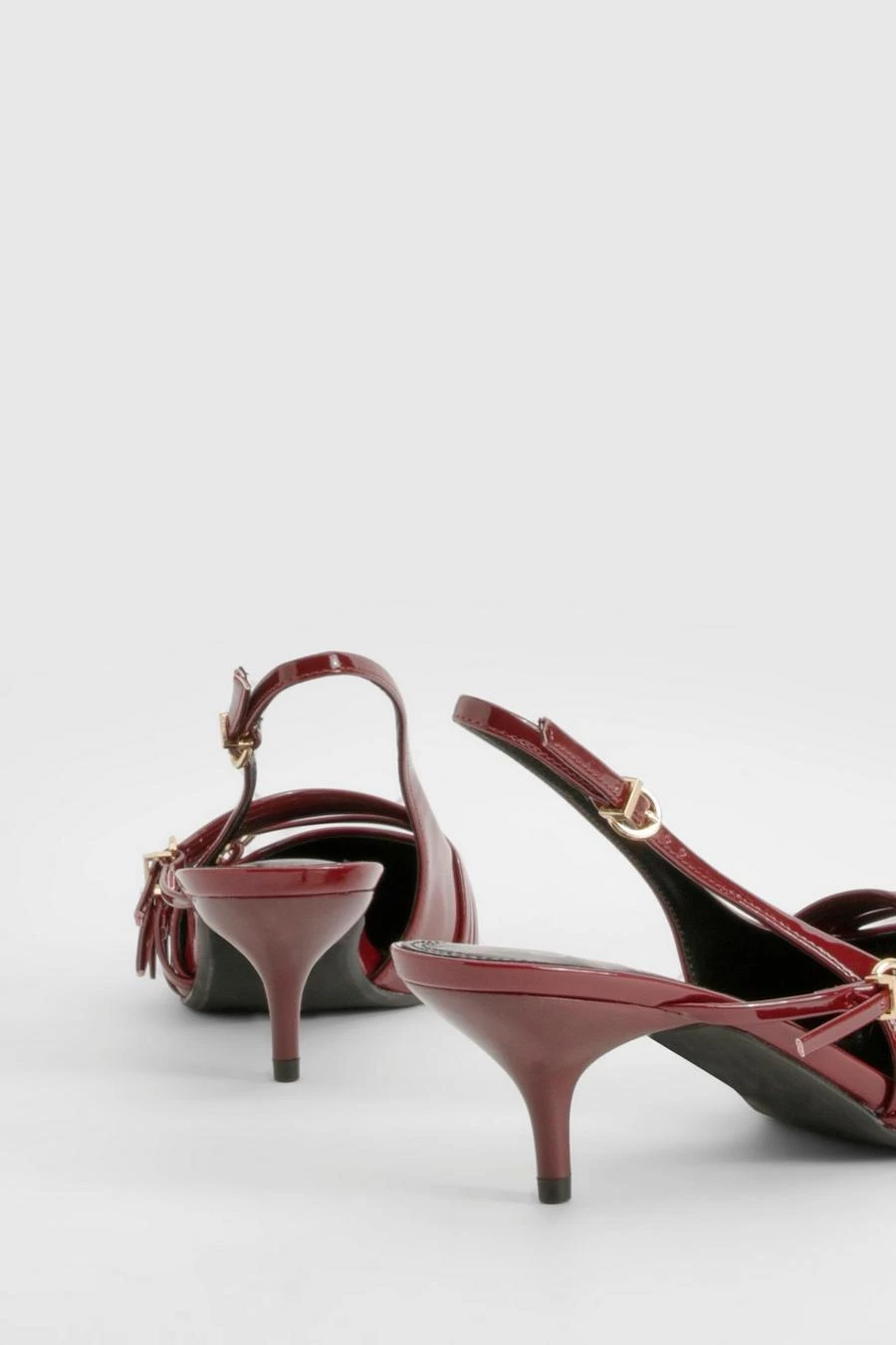 BOOHOO Wide Fit Low Stiletto Buckle Court Shoes 3 BOOHOO Wide Fit Low Stiletto Buckle Court Shoes - Image 3