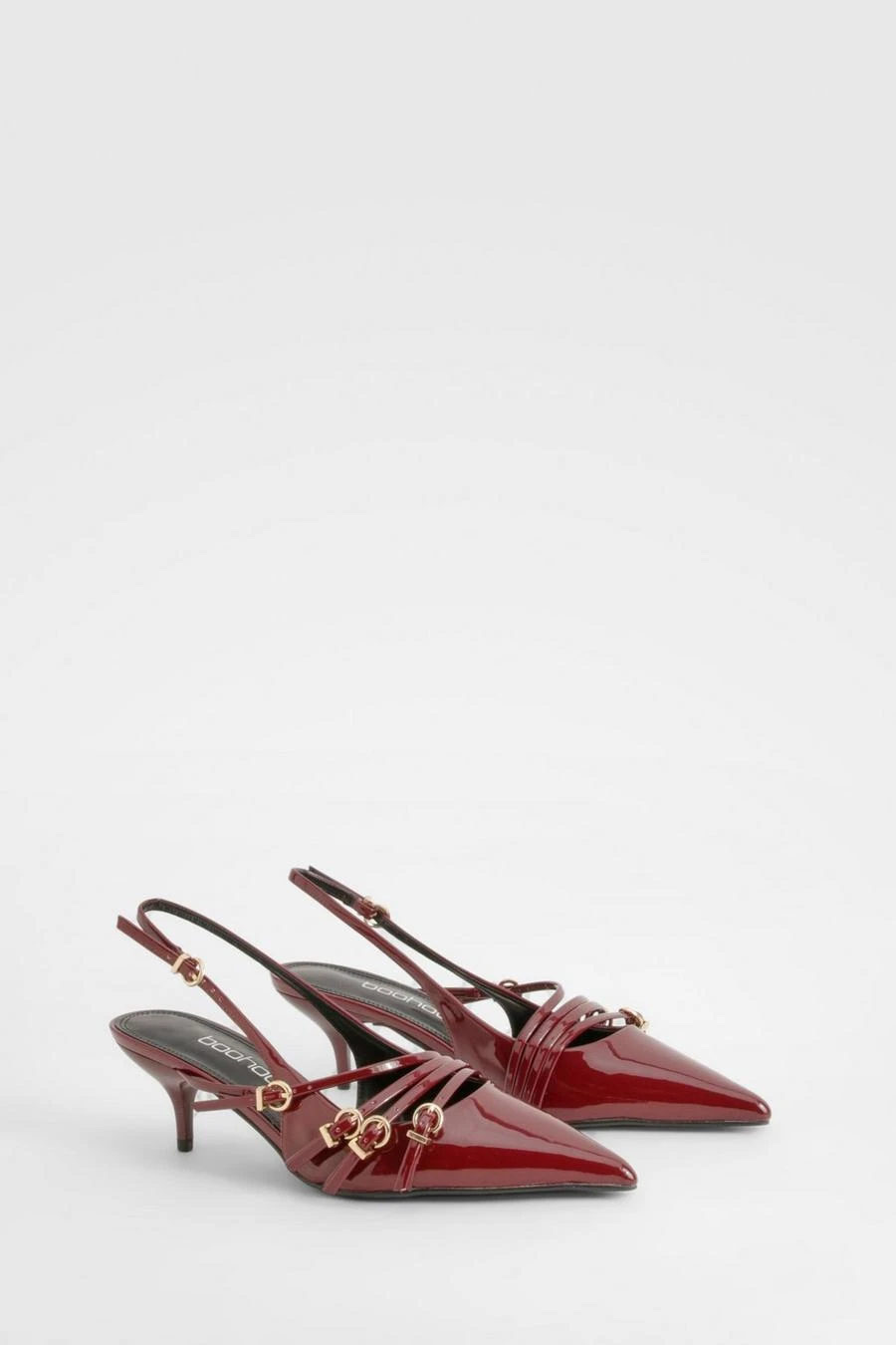 BOOHOO Wide Fit Low Stiletto Buckle Court Shoes 1 BOOHOO Wide Fit Low Stiletto Buckle Court Shoes