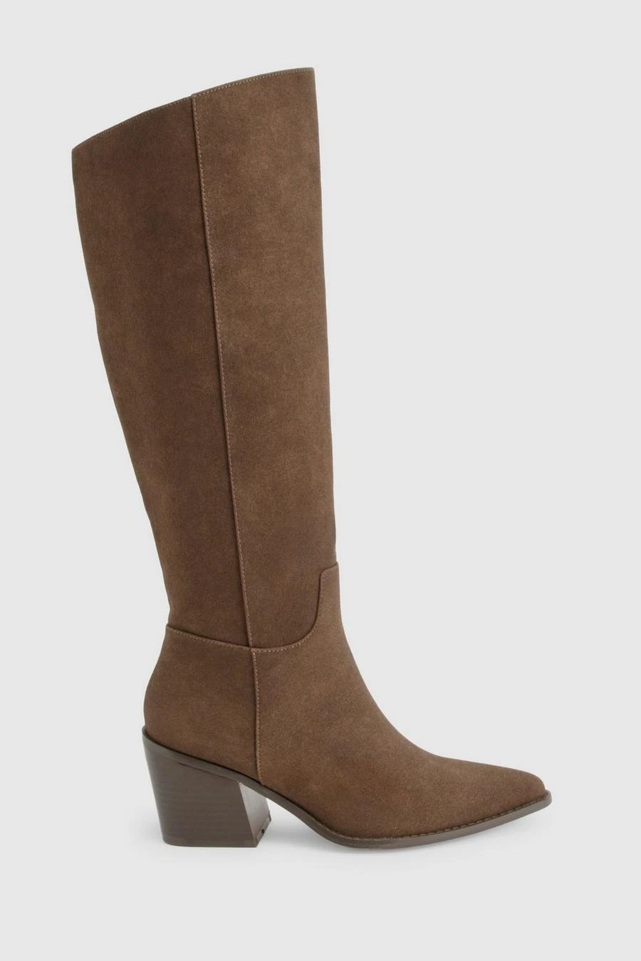 BOOHOO Wide Fit Nubuck Western Cowboy Boots 3 BOOHOO Wide Fit Nubuck Western Cowboy Boots - Image 3