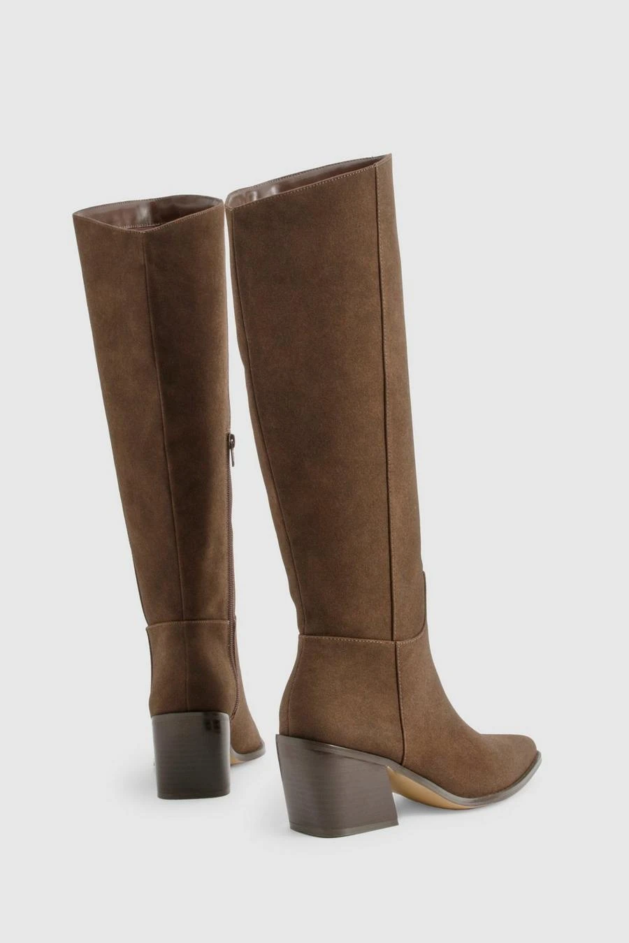 BOOHOO Wide Fit Nubuck Western Cowboy Boots 4 BOOHOO Wide Fit Nubuck Western Cowboy Boots - Image 4