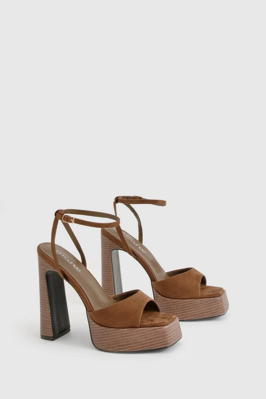BOOHOO Faux Suede Platform Stacked Heels 2 BOOHOO Faux Suede Platform Stacked Heels - Image 2