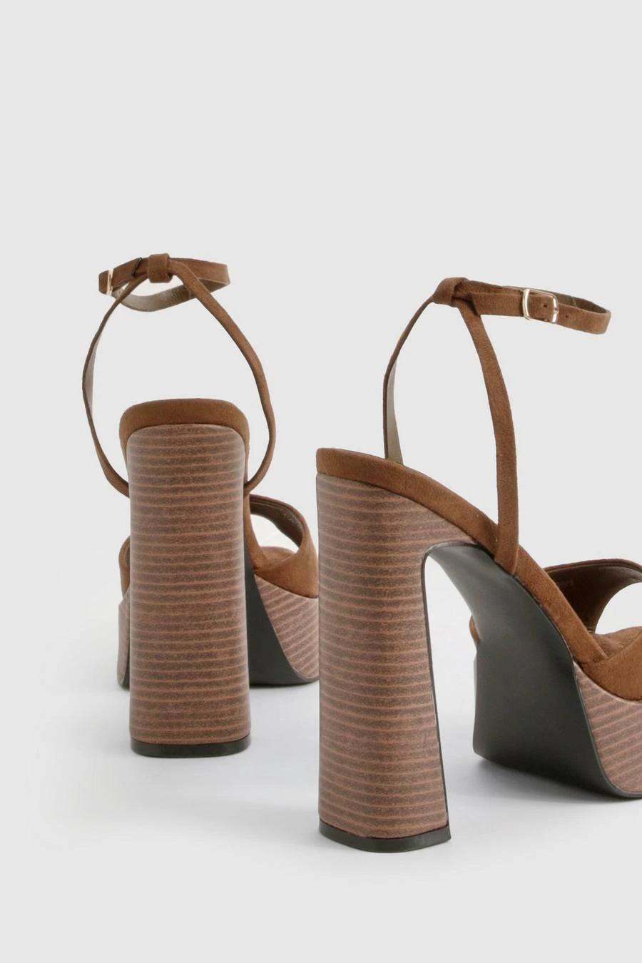 BOOHOO Faux Suede Platform Stacked Heels 4 BOOHOO Faux Suede Platform Stacked Heels - Image 4