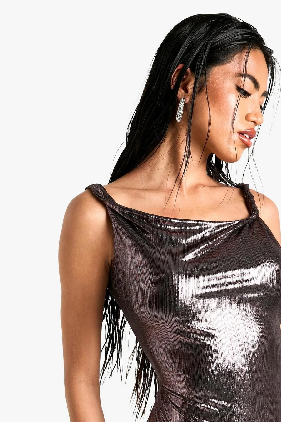BOOHOO Metallic Rope Detail Maxi Dress 4 BOOHOO Metallic Rope Detail Maxi Dress - Image 4
